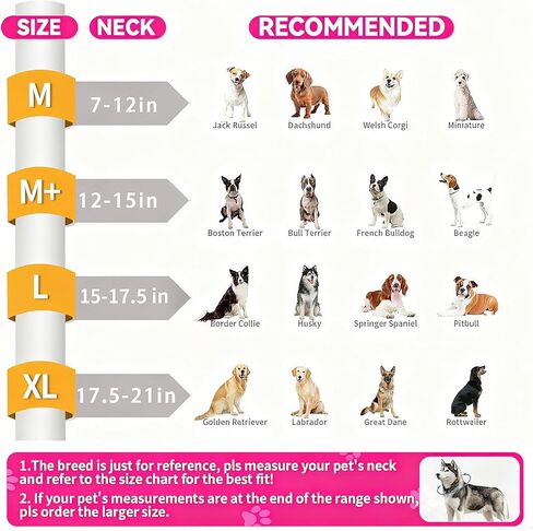 2-in-1 Soft Inflatable Dog Cone Collar Alternative with Enhanced Anti-Licking Guard Shield, Dog Collar After Surgery, Adjustable Recovery Cones for Large Medium Small Dogs and Cats(Pink, L) in Kuwait