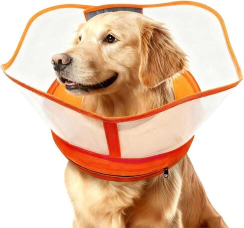 Inflatable Dog Cone with Transparent Shield, Protective Dog Donut Collar After Surgery Soft Donut Cone for Dogs, Gray, XL in Kuwait