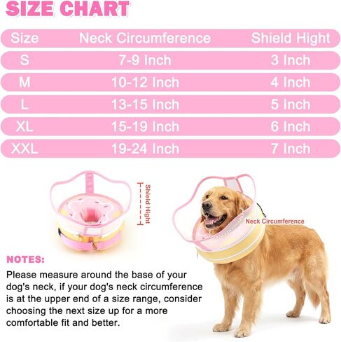 Dog Donut Collar, Inflatable Dog Cone Collar for Dogs to Stop Licking (Light Pink, M) in Kuwait