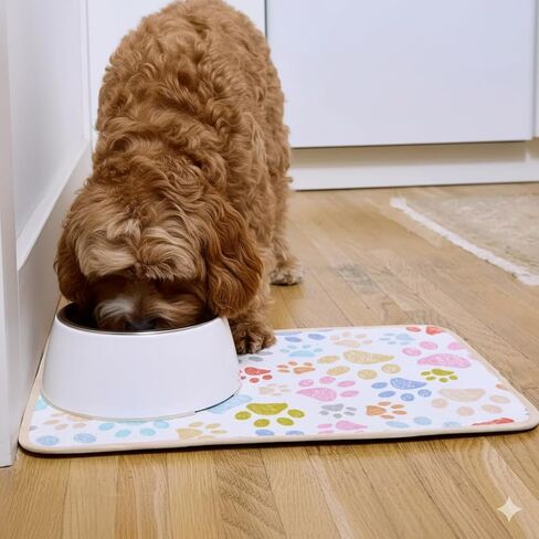 Paw Prints Pet Bowl Mat in Kuwait