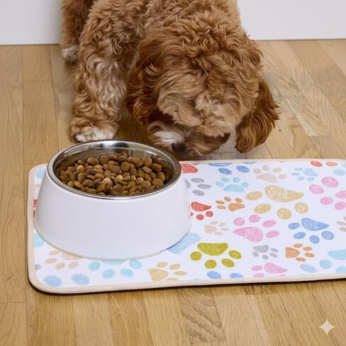 Paw Prints Pet Bowl Mat in Kuwait