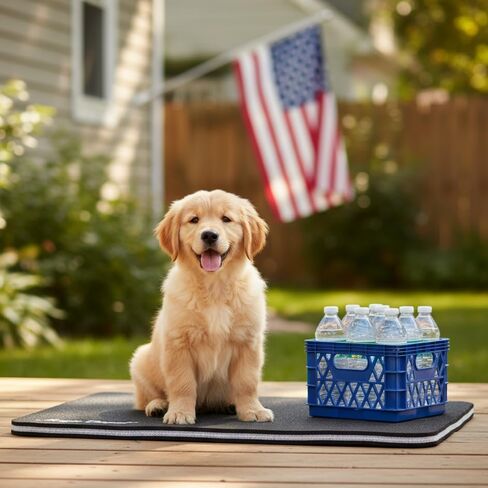 Magic Carpet™ Kennel Liner & Pet Feeding Mat (2-Pack) | Patented Absorbent Wicking Technology | Washable, Reusable, Eco-Friendly, Made in USA | Low-Profile Comfort | 10.75" x 19.25" Each in Kuwait