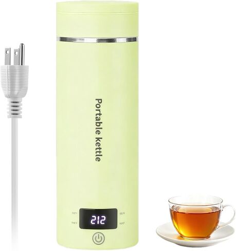 Travel Electric Kettle, Portable Small Mini Coffee Kettle with 4 Temperature Settings, 400ml Small Hot Water Boiler with Auto Shut-Off & Boil-Dry Protection, Compact for Travel, Office, Home Use in Kuwait