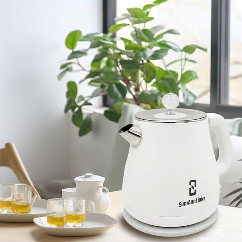 غلاية كهربائية White1.8، غلاية شاي ماء ساخن من الفولاذ المقاوم للصدأ سريعة التحلل مع عزل مزدوج للجدار، إيقاف تلقائي وحماية من الغليان الجاف، خالية من مادة BPA.20 in Kuwait