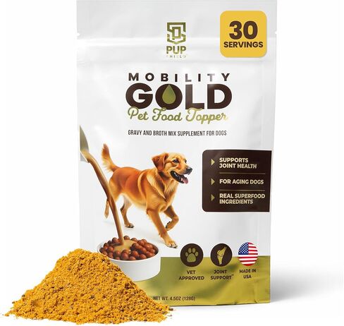Mobility Gold Dog Broth Powder - Hip & Joint Superfood – Dry Dog Food Gravy Topper or Liquid Broth – Beef Liver, Glucosamine, Chondroitin and Natural Ingredients – 30 Scoop Pack in Kuwait