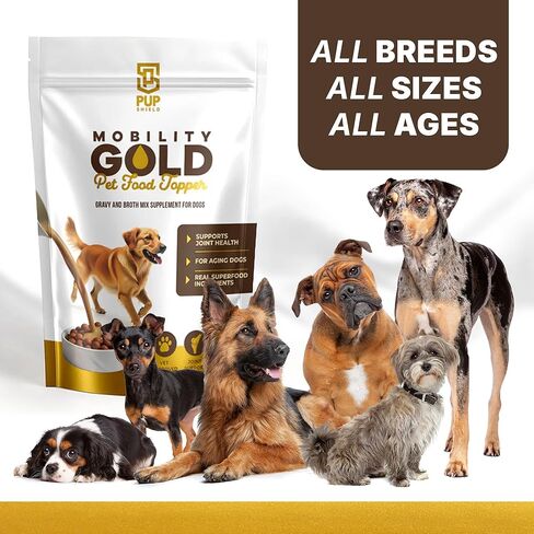 Mobility Gold Dog Broth Powder - Hip & Joint Superfood – Dry Dog Food Gravy Topper or Liquid Broth – Beef Liver, Glucosamine, Chondroitin and Natural Ingredients – 30 Scoop Pack in Kuwait
