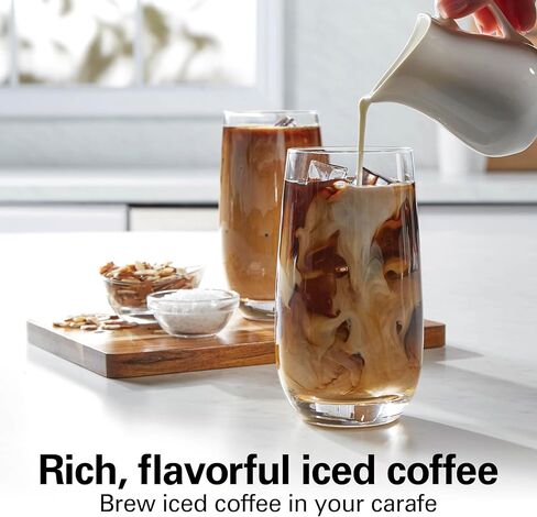 Hamilton Beach 12 Cup Programmable Hot & Iced Coffee Maker, Glass Carafe, Auto-Pause and Pour, 4-Hour Auto Shutoff, Black with Chrome Accents (43690J) in Kuwait