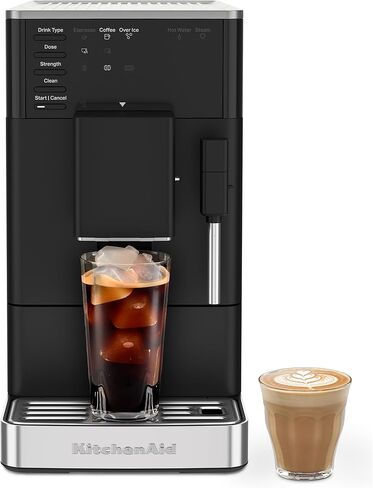 KitchenAid Fully Automatic Espresso Machine KF2 with 6 Hot and Iced Coffee Options | Built-In Grinder | Steam Wand, Black Matte KES8452 in Kuwait