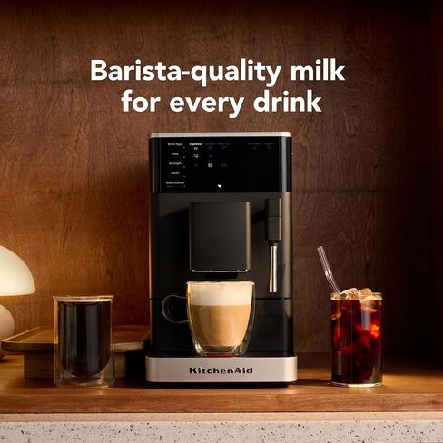 KitchenAid Fully Automatic Espresso Machine KF2 with 6 Hot and Iced Coffee Options | Built-In Grinder | Steam Wand, Black Matte KES8452 in Kuwait