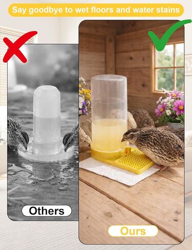 Ultra Leak-Proof Quail Chick Water Feeder – Premium Large Capacity, Non-Toxic & Durable, Ideal Button Quails Waterer, No-Spill Quail Coop & Poultry Supplies for Easy Hydration in Kuwait