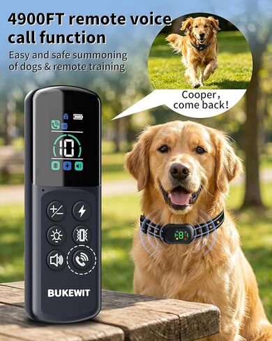 Shock Collar for Dogs, 4900FT Dog Training Collar with Remote, IP67 Waterproof Rechargeable E Collar for Dogs, 4 Training Modes, Voice Call, for Small Medium Large Dog(10-120Lbs) in Kuwait