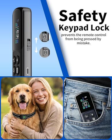 Shock Collar for Dogs, 4900FT Dog Training Collar with Remote, IP67 Waterproof Rechargeable E Collar for Dogs, 4 Training Modes, Voice Call, for Small Medium Large Dog(10-120Lbs) in Kuwait