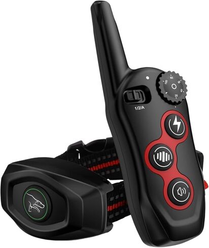 2 in 1 Dog Shock Collar - Bark Collar with Remote, w/3 Remote Training Modes, Beep, Vibration 1300Ft Dog Training Collar for for Small Medium Large Dogs (Red) in Kuwait