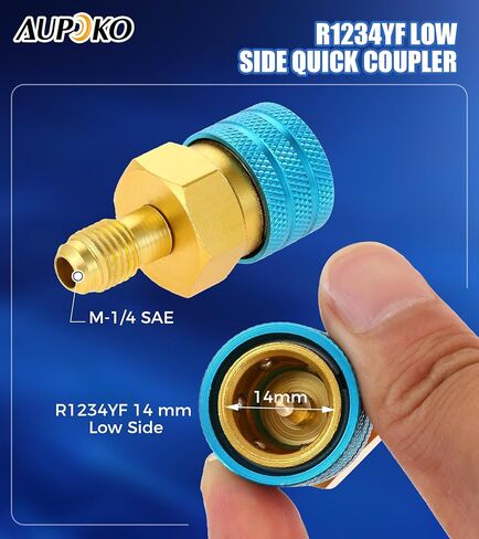 Aupoko R1234YF to R134A Hose Adapter, R12 to R134A Low Side Quick Coupler Fitting Connector for Car Air-Conditioning AC Charging in Saudi Arabia