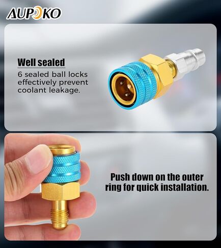 Aupoko R1234YF to R134A Hose Adapter, R12 to R134A Low Side Quick Coupler Fitting Connector for Car Air-Conditioning AC Charging in Saudi Arabia