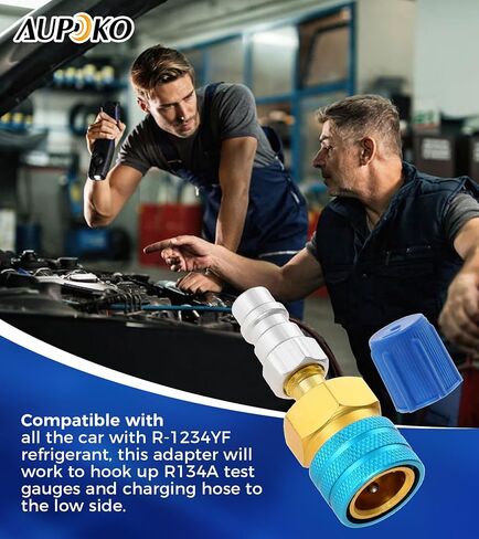 Aupoko R1234YF to R134A Hose Adapter, R12 to R134A Low Side Quick Coupler Fitting Connector for Car Air-Conditioning AC Charging in Saudi Arabia