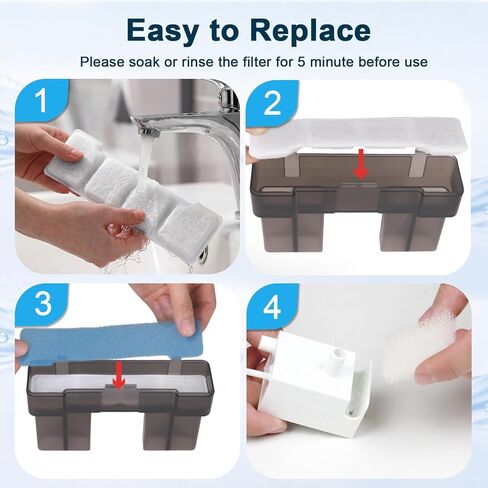 Kastty 15L Dog Water Fountain Filters, 8 Set Replacement Filters for FS80/FS81 Stainless Steel Pet Water Fountain, 5-Stage Filtration, Activated Carbon & PP Cotton, for Large Dog, Multi-Pet Home, L05 in Kuwait