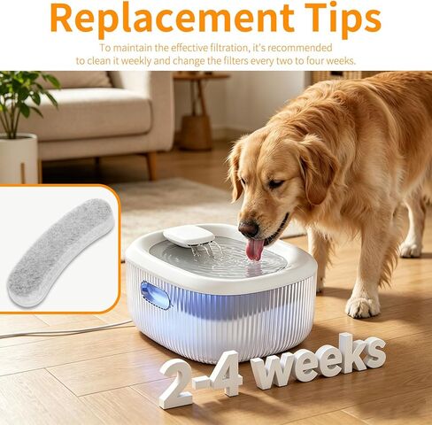 12 Pack Replacement Filters Compatible with WOPET 6L Dog Water Fountain for Dogs and Cats, White, Cotton, Round, Multilayer Filtration in Kuwait