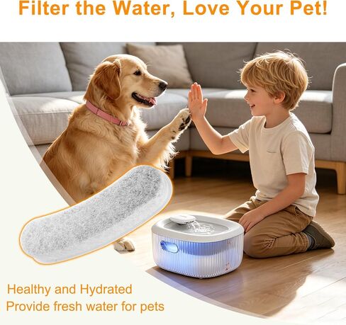 12 Pack Replacement Filters Compatible with WOPET 6L Dog Water Fountain for Dogs and Cats, White, Cotton, Round, Multilayer Filtration in Kuwait