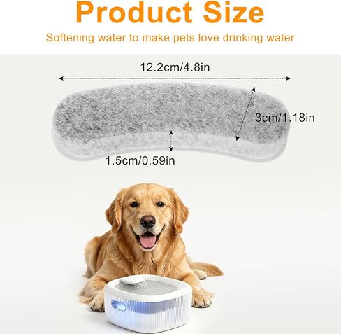 12 Pack Replacement Filters Compatible with WOPET 6L Dog Water Fountain for Dogs and Cats, White, Cotton, Round, Multilayer Filtration in Kuwait
