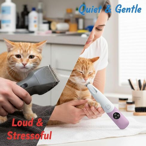 Cordless Cat Paw Trimmer, Purple Pet Paw Trimmer with Anti-Slip Grip, 600mAh Battery, Broad Blades, Low Noise Dog Paw Trimmer, Rechargeable Pet Grooming Kit for Paws, Ears, Face, Butt in Kuwait