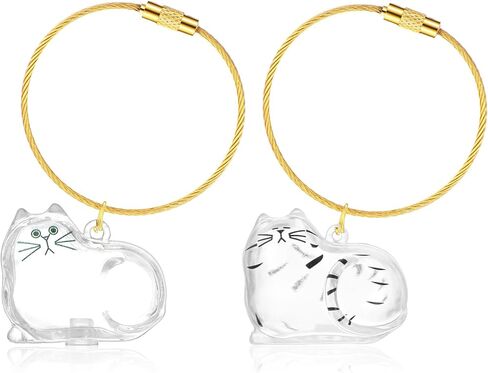 2 Pcs Cat Hair Keychain Keepsake,1.54 x 1.26 in Cat Hair Keychain,Cats Memorial Keychains,for Honoring a Beloved Cat’s Memory & Carrying Comfort Every Day in Kuwait