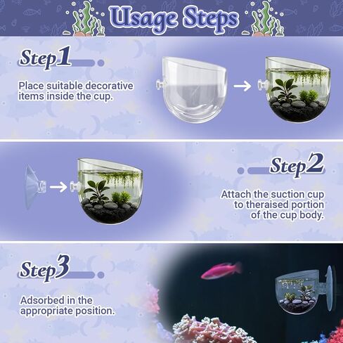 4 Pack Aquarium Plant Holder with Hole, Fish Tank Aquatic Plant Pot Cup with Large Suction Cup, Clear Acrylic Aquarium Planter for Fish Tank Aquascape Decorations in Kuwait