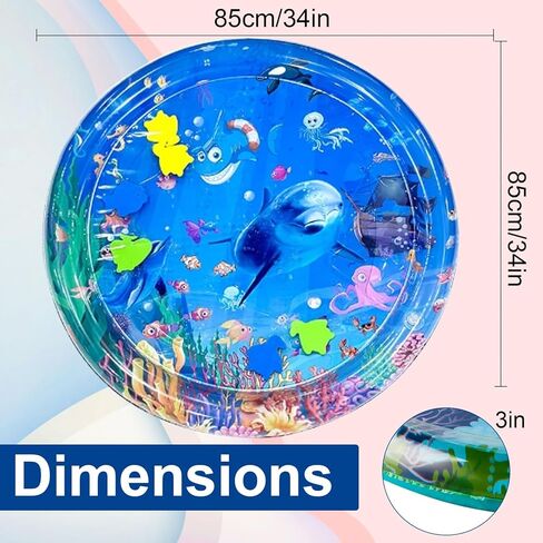 Water Mat with Fish, Cat Dog Water Mat, Thickened Durable Non-Slip Playmat, Durable Easy Clean, Suitable for All Types of Pets in Kuwait