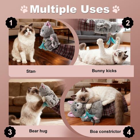 Cat Wrestling Glove with Bell & Catnip - Interactive Cats Puppet Wrestler Hand Puppet Toy for Safe Play, Exercise, and Family Bonding, Tough Padded Indoor Fun for Cats in Kuwait
