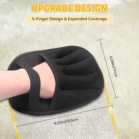 Pet Hair Removal Glove for Dogs & Cats, 2026 Newly Upgraded Five-Finger Electrostatic Pet Hair Gloves, Pet Hair Remover Tool for Clothing, Couch, Carpet, Car Seat（2 Pack Black） in Kuwait