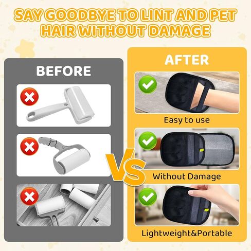 Pet Hair Removal Glove for Dogs & Cats, 2026 Newly Upgraded Five-Finger Electrostatic Pet Hair Gloves, Pet Hair Remover Tool for Clothing, Couch, Carpet, Car Seat（2 Pack Black） in Kuwait
