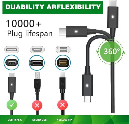 شاحن Chromebook: شاحن USB C من النوع C لجهاز Chromebook 14 14A 11 11A G9 6 7 8 EE X360 14-ca051wm 14-ca052wm، Lenovo Dell Samsung Google Asus Acer، محول سلك طاقة للكمبيوتر المحمول العالمي بقدرة 45 وات in Saudi Arabia