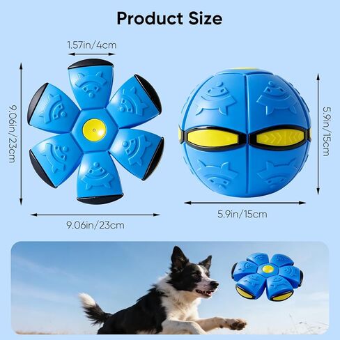 3 PCS Magic Bouncing Doggy Disc Balls with 6 LED Lights, Flying Saucer Ball Toy for Large Medium Small Dogs, Transforming Pop Up Ball for Kids & Pets, Outdoor Interactive Magic Meta Ball in Kuwait