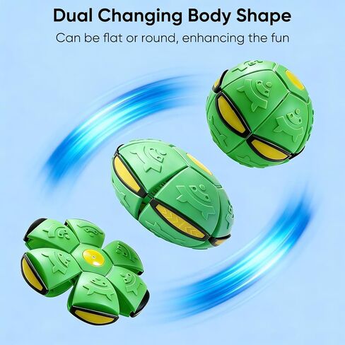 3 PCS Magic Bouncing Doggy Disc Balls with 6 LED Lights, Flying Saucer Ball Toy for Large Medium Small Dogs, Transforming Pop Up Ball for Kids & Pets, Outdoor Interactive Magic Meta Ball in Kuwait