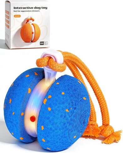 Xeuch Interactive Dog Toys, Automatic Irregular Moving and Rolling Dog Ball with 2 Speed Modes, E-TPU Material, Motion Activated Pet Toys with Rope for Dogs Puppies, LED Light Up Dog Stimulation Toy in Kuwait