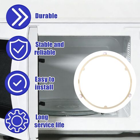 21.5cm/8.5in Microwave Turntable Support Ring,Microwave Roller Rotating Wheel Ring Glass Plate Tray Holder Spinner Accessories Replacement Parts Compatible with GE Samsung Frigidaire WB06X10625 in Kuwait