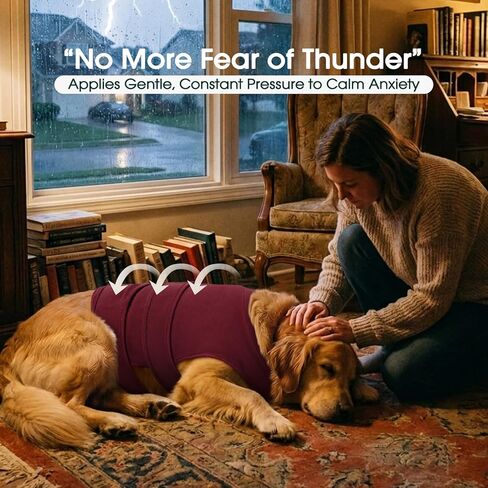 Kuoser Calming Vest for Dogs Anxiety, Adjustable Anxiety Wrap Jacket for Small Medium Large Dogs, Soothing Compression Shirt for Fireworks Thunderstorms Separation Anxiety Travel, XL in Kuwait
