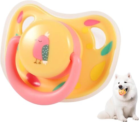 Pet Silicone Calming Pacifier, Dog Pacifiers for Small Dogs, Kitten Pacifiers, Puppy Teething and Cat Chew Supplies, Essential Pet Supplies for Puppy and Kitten (2, Pink Green) in Kuwait