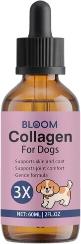 Bloom Collagen for Dogs, Liquid Support for Skin, Coat, Hips & Joints, Liquid Collagen for Dogs with Hyaluronic Acid, 2 Fl.oz in Kuwait