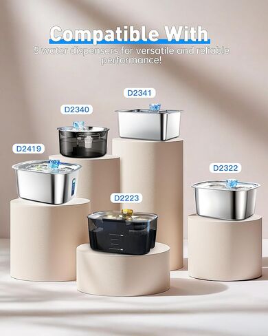 Dog Water Fountain Filters Replacement, 4 Packs Replacement Filter for Large Pet Water Fountain Dog Bowl Dispenser for D2341/D2223/D2322/D2419 Models in Kuwait
