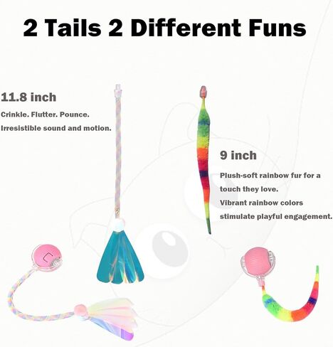 Interactive Dog Cat Toy Ball, Upgraded Rechargable Rolling Pet Ball with 2 Tails, Smart Automatic Moving Toy for Bored Indoor Kitty Puppy -Pink in Kuwait