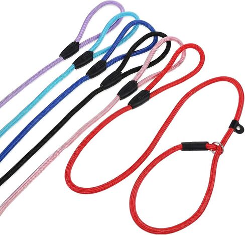 12 Pcs Premium No-Pull Dog Slip Leads 4.9ft Adjustable, Pastel Hues Easy On/Off, No Collar Needed, Vibrant for Small/Medium Dogs for Walking/Training, 6 Colors in Kuwait