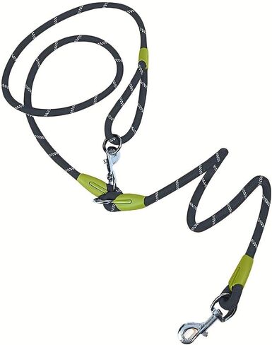 1.2CM Hands Free Crossbody Dog Leash, Reflective Thick Nylon Double Lead Rope, Heavy Duty Pet Running Walking Training Belt for Small Medium Large Dogs, Black in Kuwait