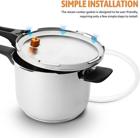 2pcs Silicone Sealing Rings for 16cm/6.3in Pot Inner Diameter - Thickened Replacement Seal Ring Gasket Accessories for Pressure Cooker Rice Cooker Stovetop Steam Pot Kitchen Use in Kuwait