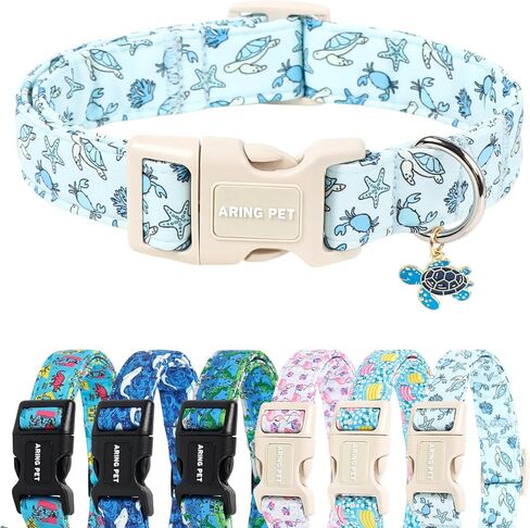 ARING PET Girl Dog Collar, Cute Spring Summer Purple Rose Floral Bow Pet Collars for Puppy Small Medium Large Female Dogs-S, for Daily Outdoor Walking Training in Saudi Arabia