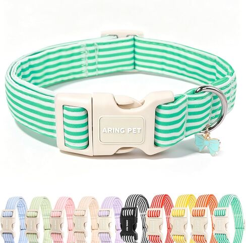 ARING PET Girl Dog Collar, Cute Spring Summer Purple Rose Floral Bow Pet Collars for Puppy Small Medium Large Female Dogs-S, for Daily Outdoor Walking Training in Saudi Arabia