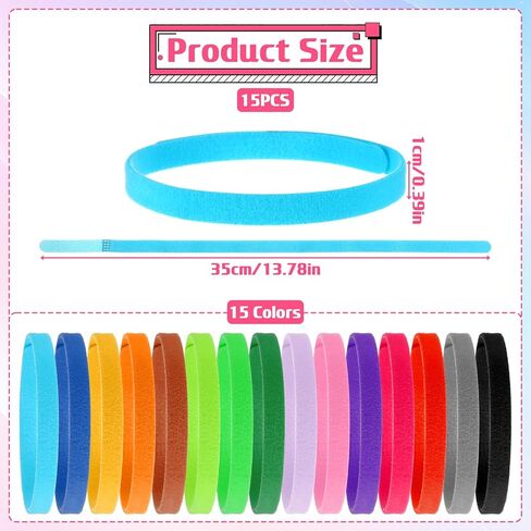 15 PCS Newborn Puppy Collars, 14 Inch Soft Adjustable Whelping Collars for Puppies, Whelping ID Bands Collar for Doggy, Kitten and Newborn Pet, 15 Colors in Kuwait