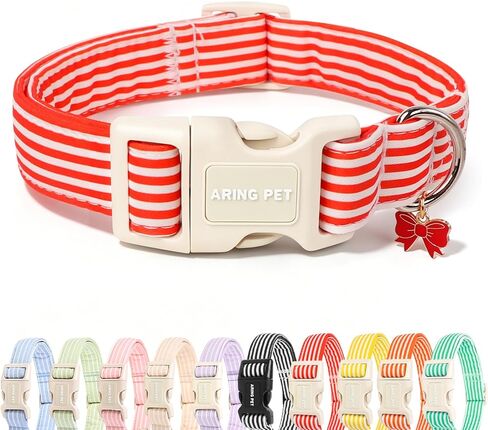 ARING PET Girl Dog Collar, Cute Spring Summer Purple Rose Floral Bow Pet Collars for Puppy Small Medium Large Female Dogs-S, for Daily Outdoor Walking Training in Saudi Arabia