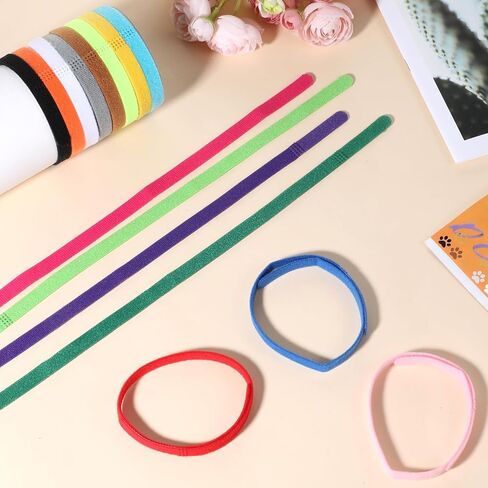 15 PCS Newborn Puppy Collars, 14 Inch Soft Adjustable Whelping Collars for Puppies, Whelping ID Bands Collar for Doggy, Kitten and Newborn Pet, 15 Colors in Kuwait