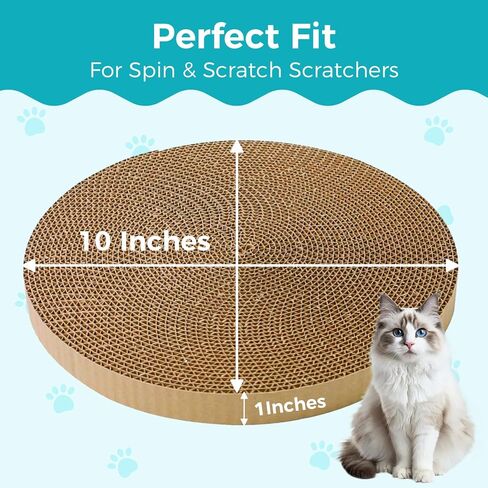 2Pcs Round Cat Scratcher Refill, 10 Inch Diameter Cardboard Cat Scratching Board Circle Replacement Pads for Indoor Cat Toy in Kuwait